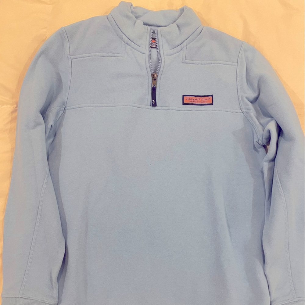 Light Blue Vineyard Vines Boys 1/4 Zip Size Youth Large
